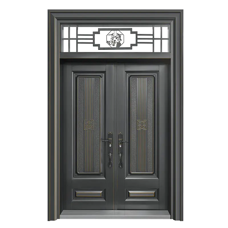 90 three-sided frame 170 steel set door 27 walls-pro shengshi nianhua (oblique splicing) + tianci 10 pure copper non-standard spliced door