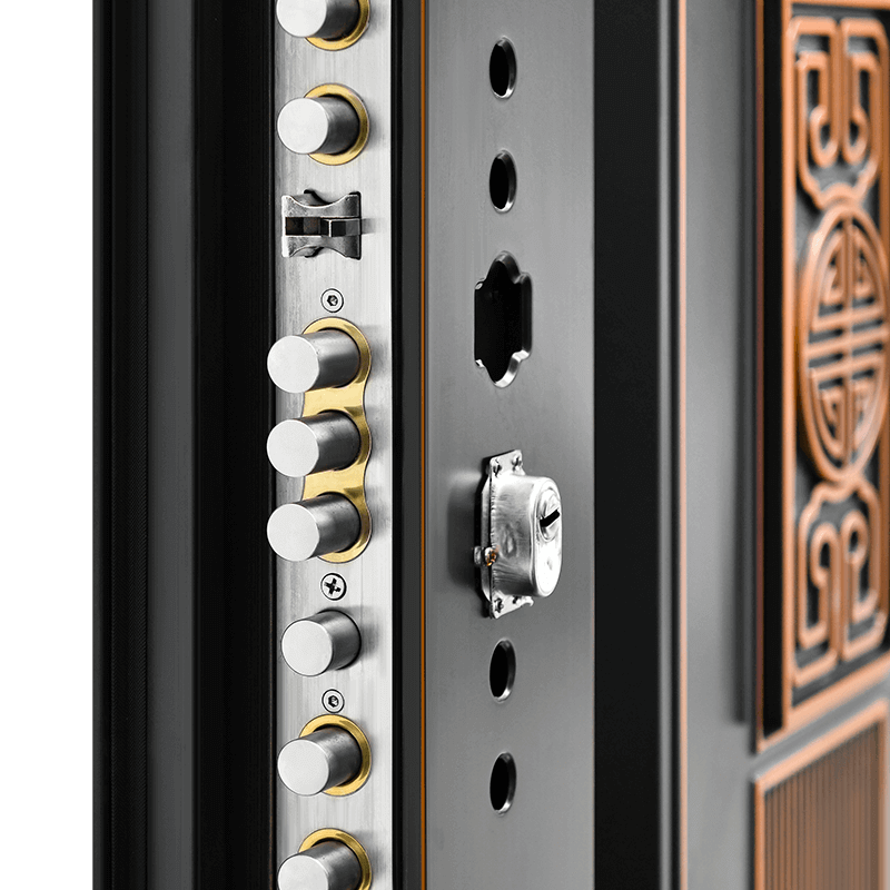 90 three-side frame 170 steel door 27 walls-pro lucky and treasure (diagonally spliced) + tianci 10 pure copper non-standard spliced door