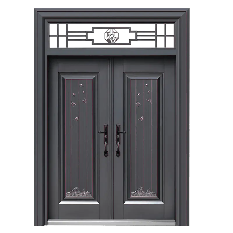 90 three-dimensional frame 170 steel set door 27 walls-pro bamboo safe (oblique splicing) + tianci 10 pure copper non-standard spliced door