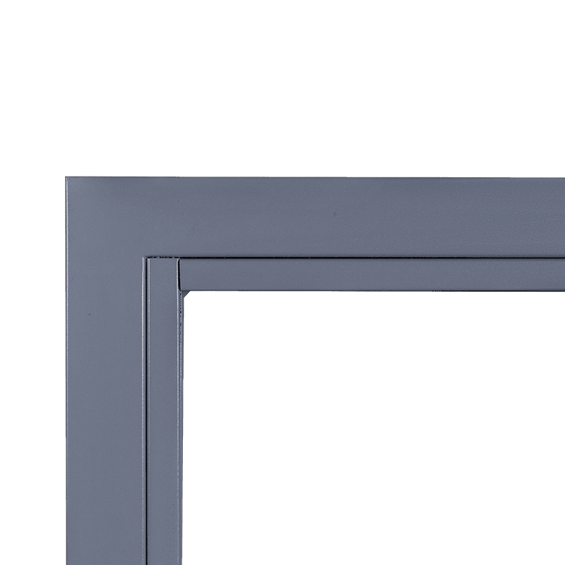 Fixed spray-coated steel fireproof window