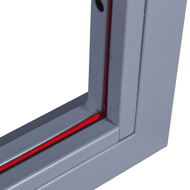 Fixed spray-coated steel fireproof window