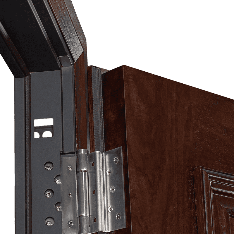 70 lace frame-pro steel-wood two-sided (buckle) wood-open steel-wood armored entry door