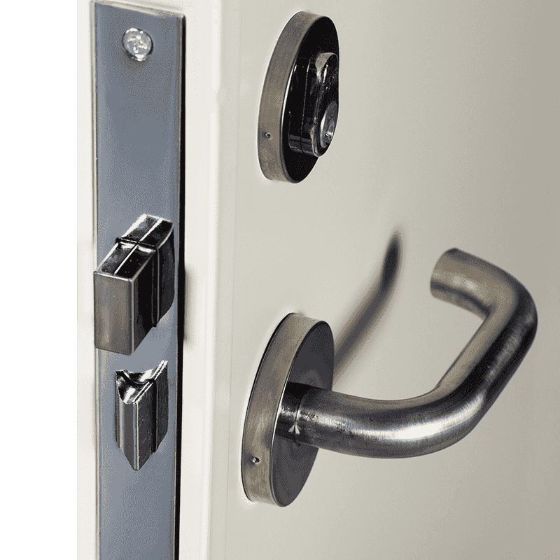 40mm flat frame, spray-coated steel public area fire door