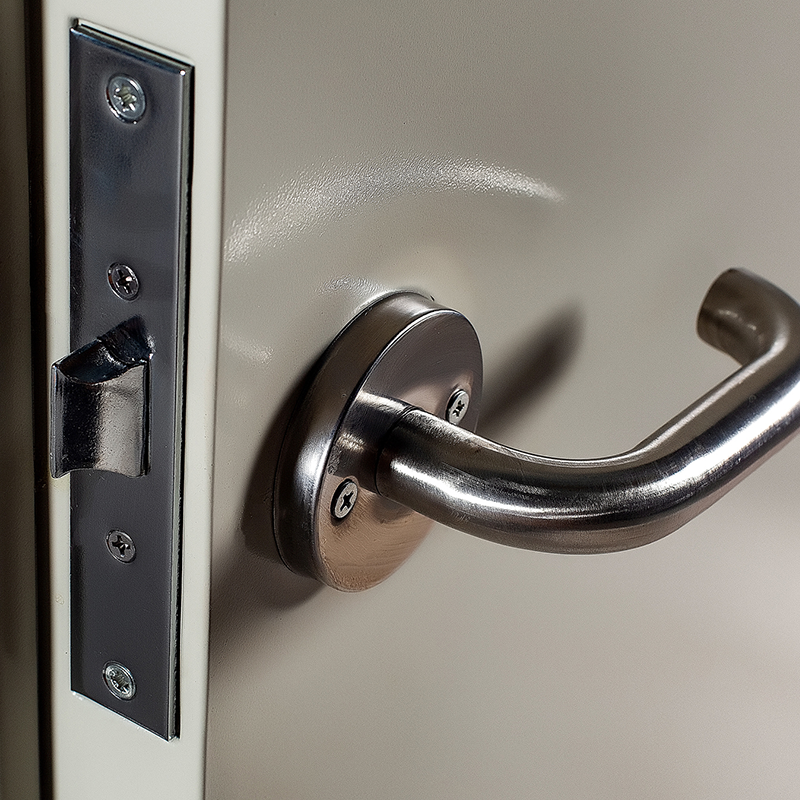 40mm flat frame, spray-coated steel public area fire door